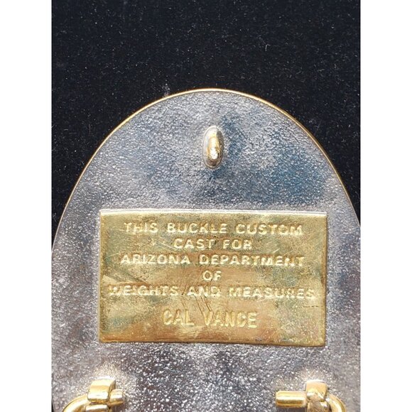 Vintage Creative Castings Arizona Weights & Measures Inspector Brass Belt Buckle - Picture 5 of 7